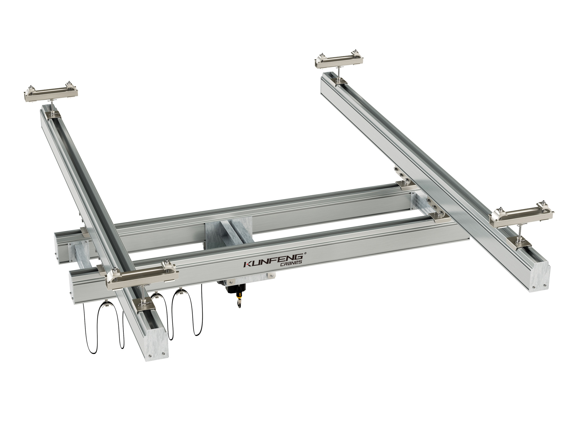 Aluminum rail workstation crane system