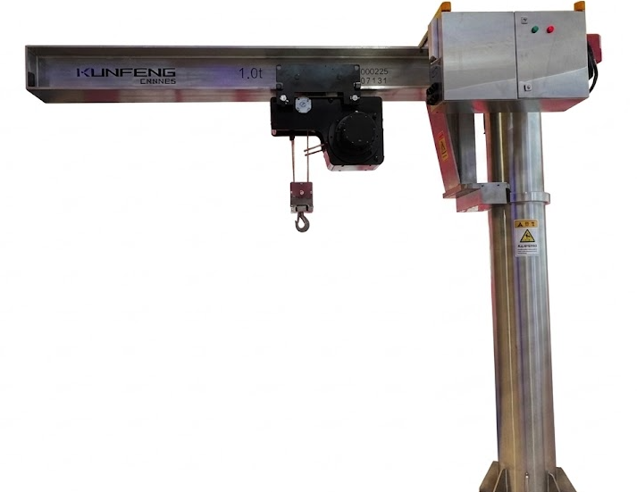 304 SS slewing jib crane for cleanroom