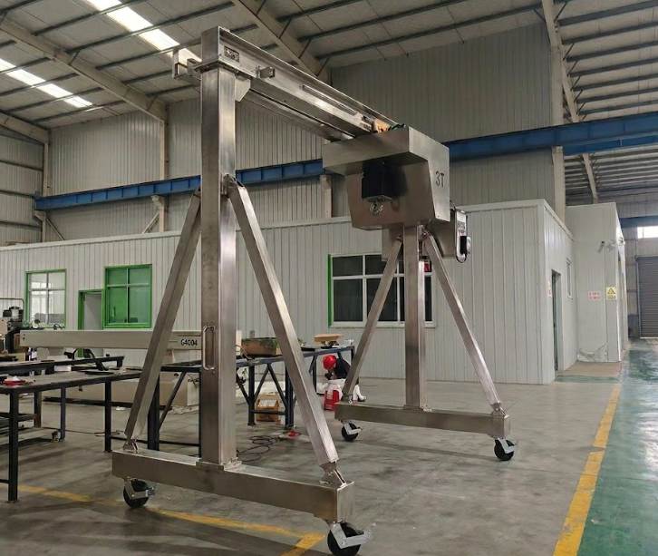 Fixed height 304 SS moveable gantry crane